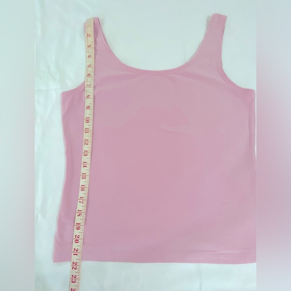 Talbots Petite Med Pink Cotton Stretch Scoopneck Tank Top Tee - Picture 6 of 7